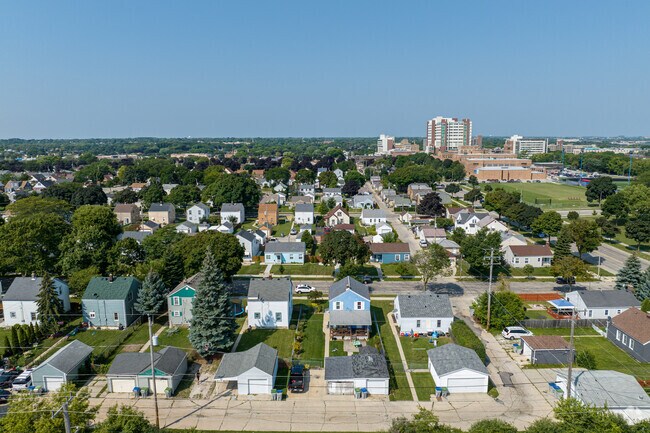 Aerial view of Layton Park neighborhood looking west.