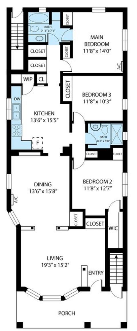 first floor plan - 2118 E Washington Ave