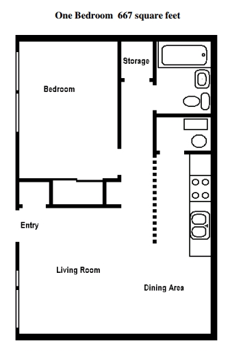 1BR/1BA - Platte View Apartments