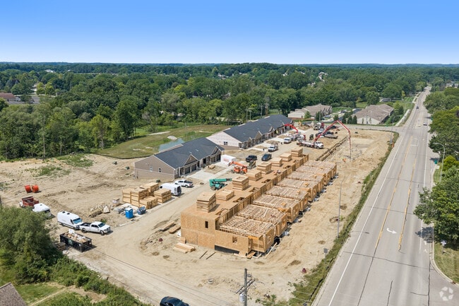 Aerial view showcasing our growing community and spacious townhome setting - Ridgewater Townhomes