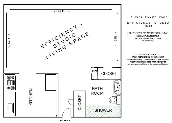 Plano de planta - Harford Senior Housing