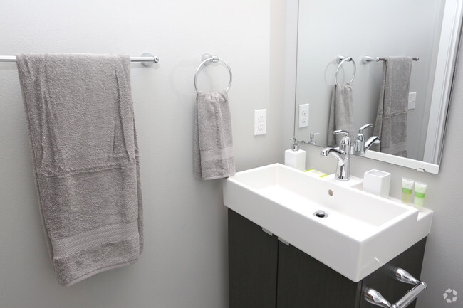 Bathroom Sink and Towel Racks - Novo Apartments