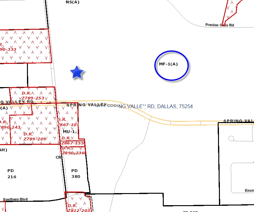 Zoning Mapa de la ciudad de Dallas - Preston Valley