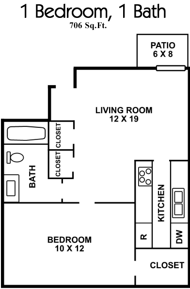 Plano de planta - Willow Tree Apartments