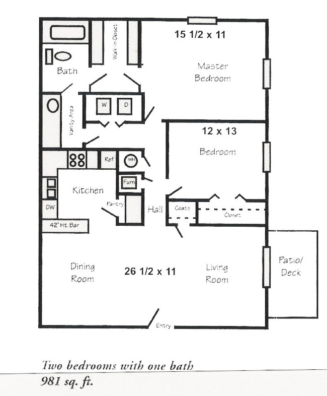 2BR/1BA - Ashley Manor Apartments