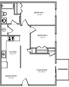 2BR/1BA - Richmond Square