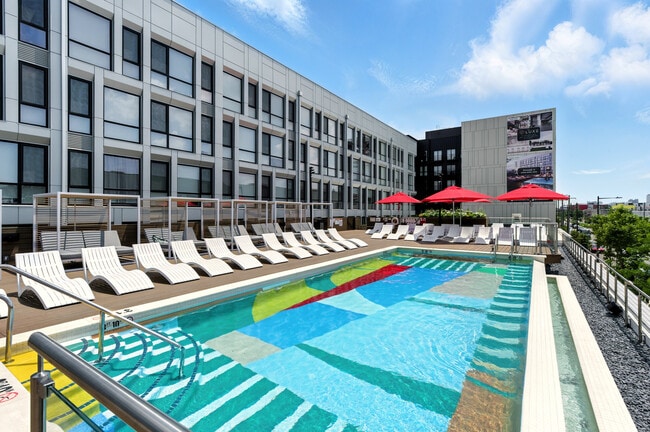 Mural Wrapped Pool - The Luxe in Fishtown West