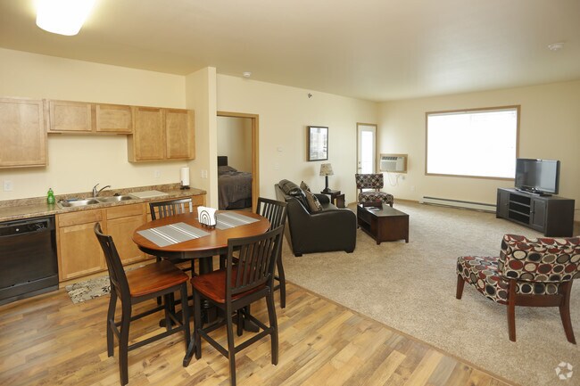 Modelo de dos habitaciones y sala de estar - Amber Pointe Apartments