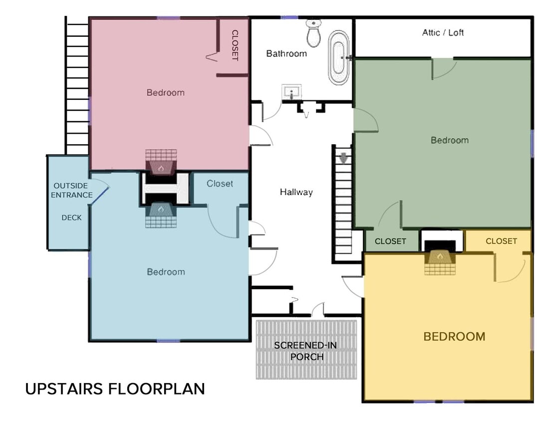 Plano del piso superior - 526 Monroe St