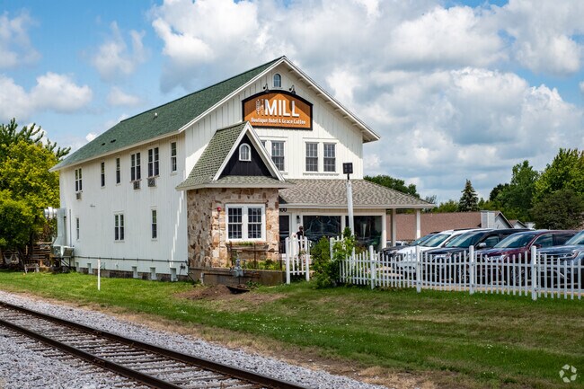Many of the historic buildings in downtown Waunakee have been converted to modern retail.
