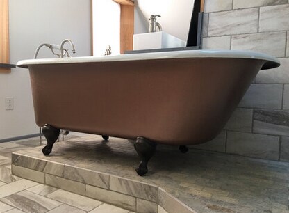 New Master Bath with Cast Iron Tub and shower - 223 Houston Pl