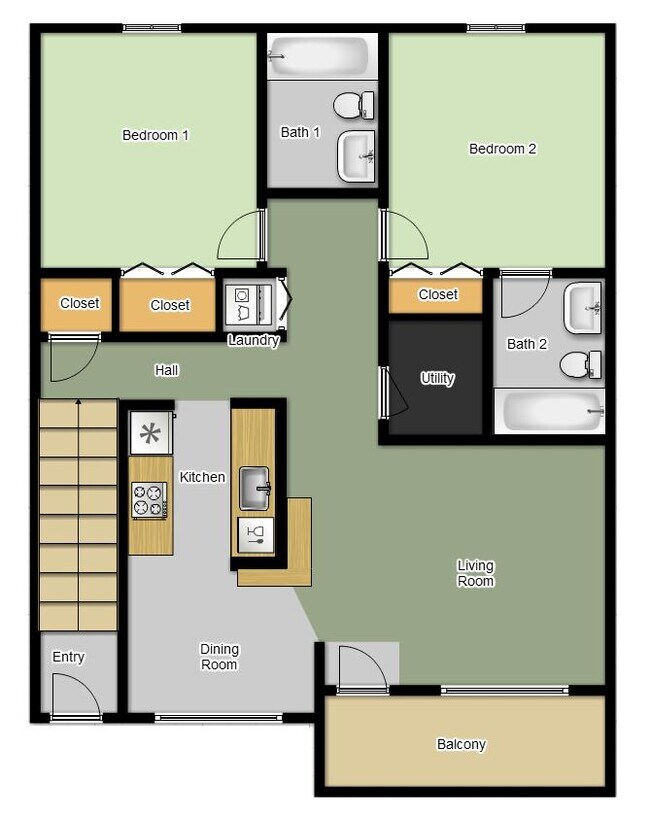 Apartamento de 2 habitaciones en el segundo piso. - South Rock Apartments