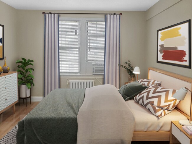Bedroom (virtually staged) - Park Crest Apartments