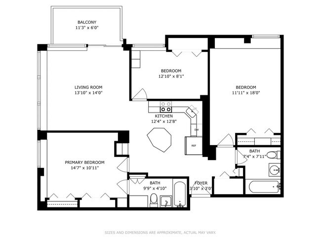 plano de planta - 1360 N Sandburg Ter