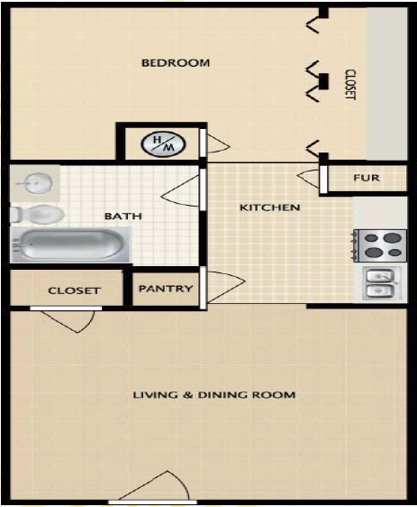 Plano de planta - Copper Terrace Apartments