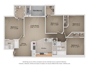Westcott_4Bed_2Bath_1456 sq ft - Legacy at Fort Clarke