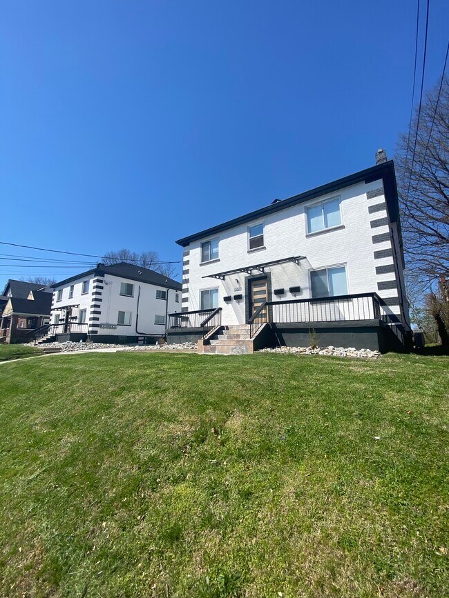 Complex outside. Slate tile porch and keyless mahogany doors - 3041 Cleinview Ave