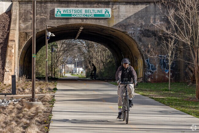 Grab your bike and hit the Atlanta BeltLine that runs along the east edge of English Avenue.