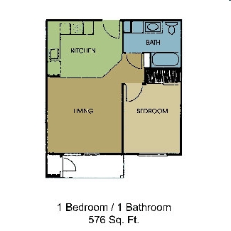 1HAB/1BA - Creekside Village Senior Apartments