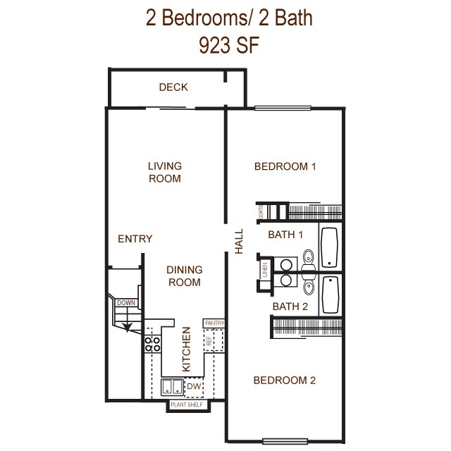 Plano de planta - Olivewood Garden Apartments