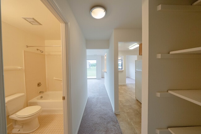 Hall Facing Living Room (Unit C) - Harborside Village Apartments