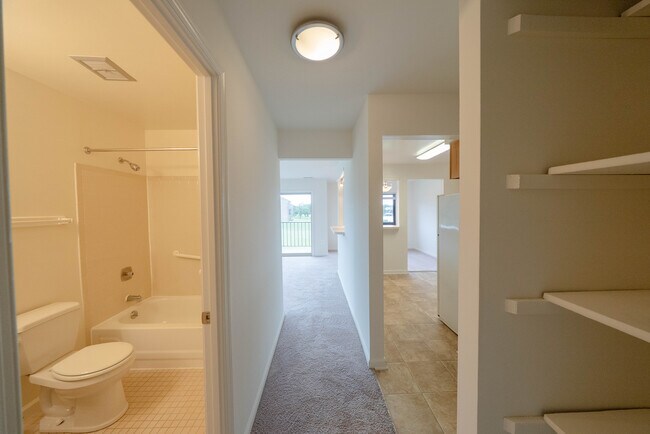 Hall Facing Living Room (Unit C) - Harborside Village Apartments