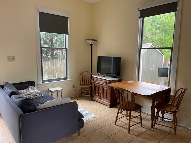 sofs, tv, antique table - 624 W College Ave
