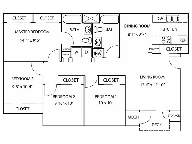 4HAB/2BA - Orchard Heights Apartments