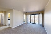 Located at 2001 Treetop Ln in Silver Spring, MD, this single-floor residence offers three bedrooms, two bathrooms, and a well-organized layout designed for comfortable everyday living. Crown molding accents the main living areas, adding a refined architectural detail throughout. The expansive living room is carpeted and bathed in natural light, with large sliding glass doors opening directly onto a private balcony that overlooks a lush, tree-lined outdoor setting. The kitchen features light wood cabinetry, dark countertops, wood-style flooring, and white appliances including a gas range and refrigerator, with a skylight providing additional brightness. It connects seamlessly to a separate dining area, creating a practical flow for daily use. The generously sized primary bedroom offers ample square footage with carpet flooring and natural light from a window with wooded views. The two secondary bedrooms are also carpeted and share a similar neutral palette. Two full bathrooms include a tub-shower combination with clean white tile surrounds and wood-style flooring. A standout feature is the abundance of closet space, with seven closets distributed throughout the home, ensuring exceptional storage for all residents.