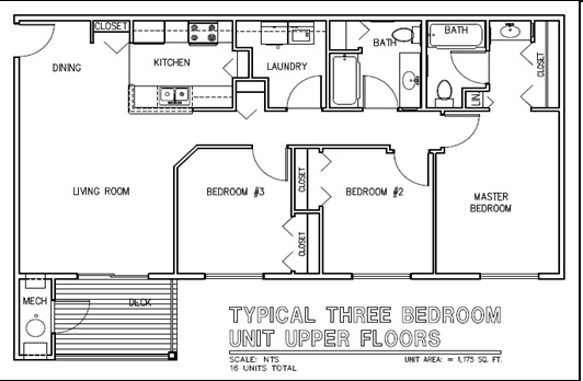 Plano de planta - Windridge Apartments (Income Restricted)