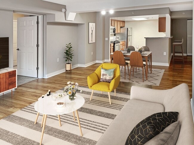 Living and dining (virtually staged) - West End Residences Apartments