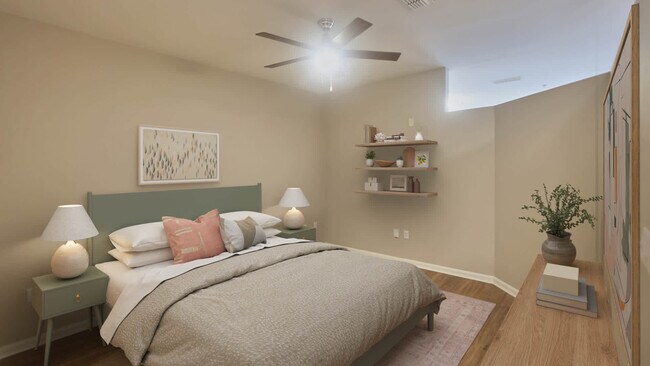 Dormitorio con suelo de superficie dura - Summit Crossing