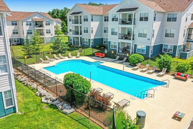 Refinished Pool Aerial View - Campus Lodge