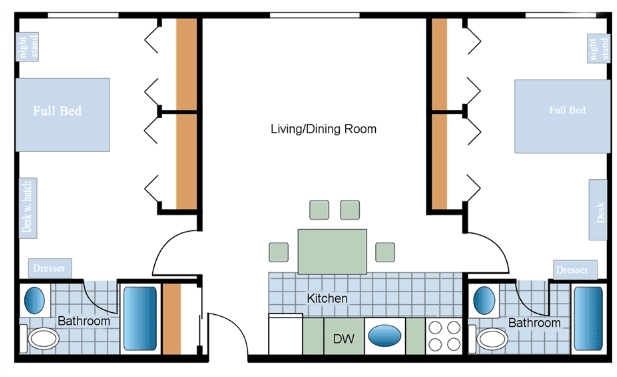 2BR/2BA - Penn Center Apartments