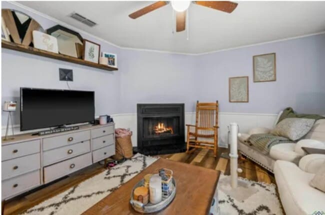 Living area with fireplace - 1716 Clearwood Dr