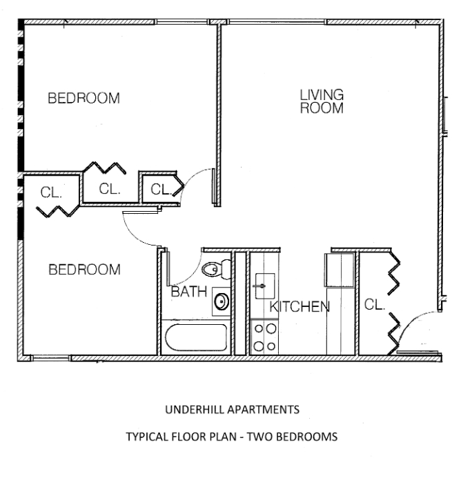 2BR/1BA - Underhill Apartments