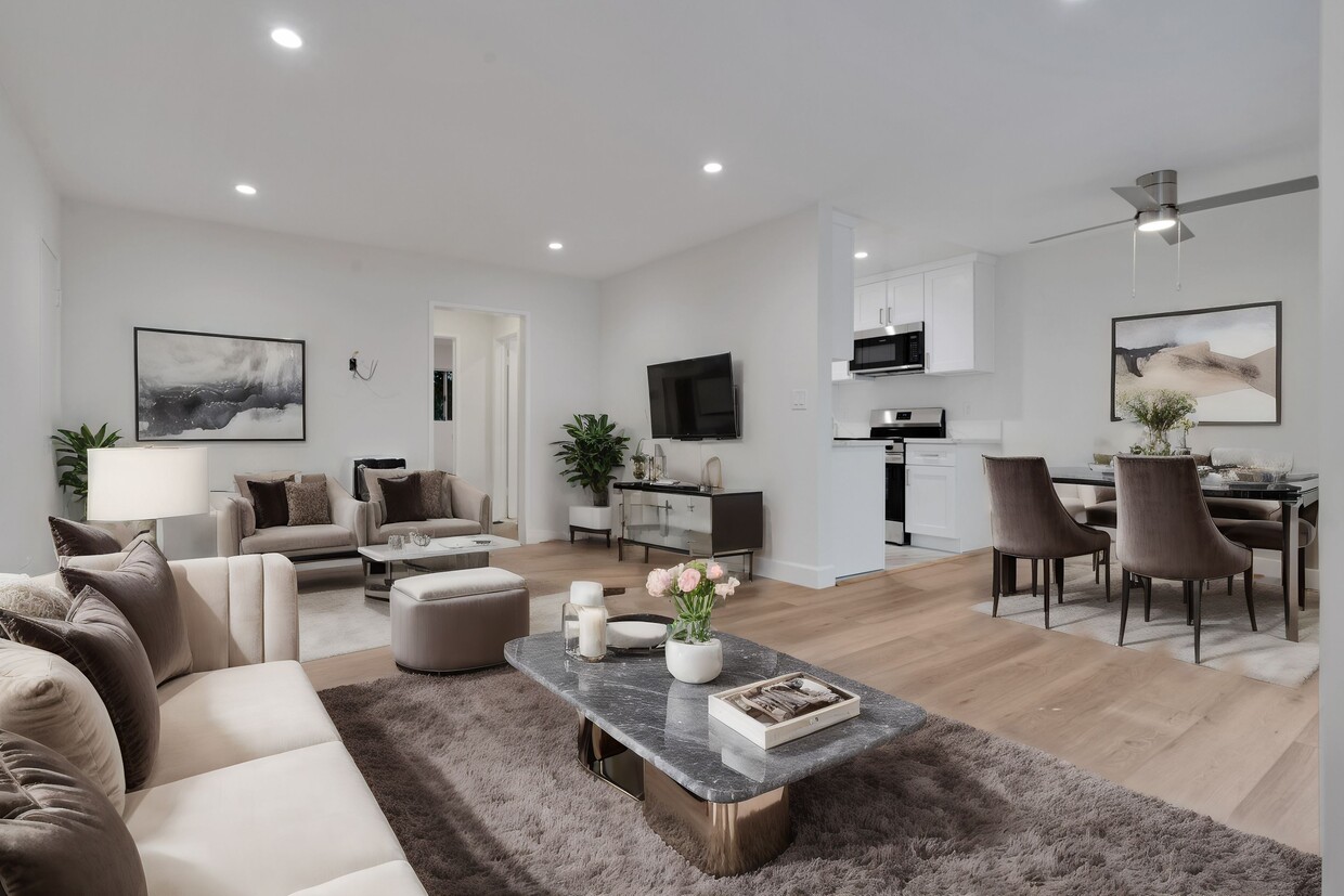 Sala de estar preparada - 14th Street Apartments