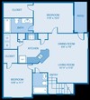 2BR 2BA 1042sf