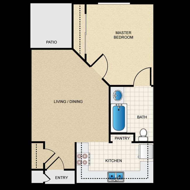 1HAB/1BA - The Terraces