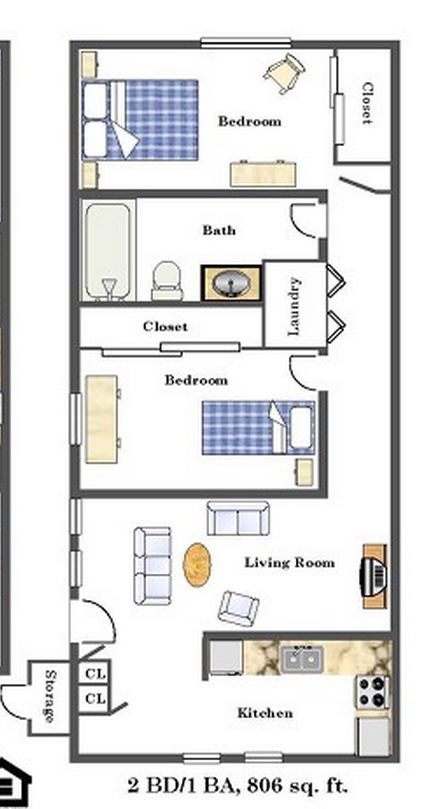 2BR/1BA - Brent Gardens Apartments