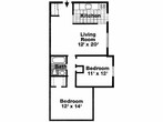   2 Bedroom, 1 Bath 770 sq. ft.