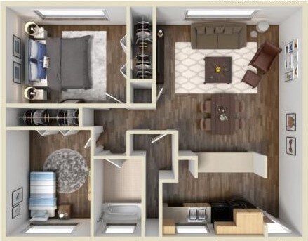 2/1 Floor Plan - 12908 Haverford Rd