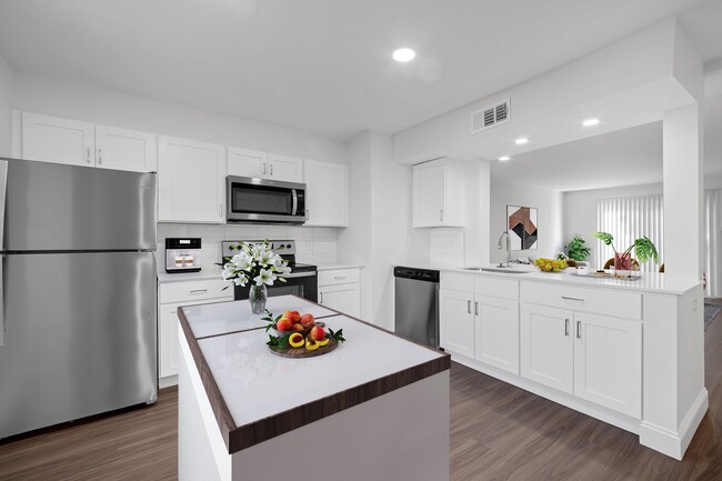 Las cocinas recientemente renovadas cuentan con apliques de acero inoxidable - Windsor Village at Waltham