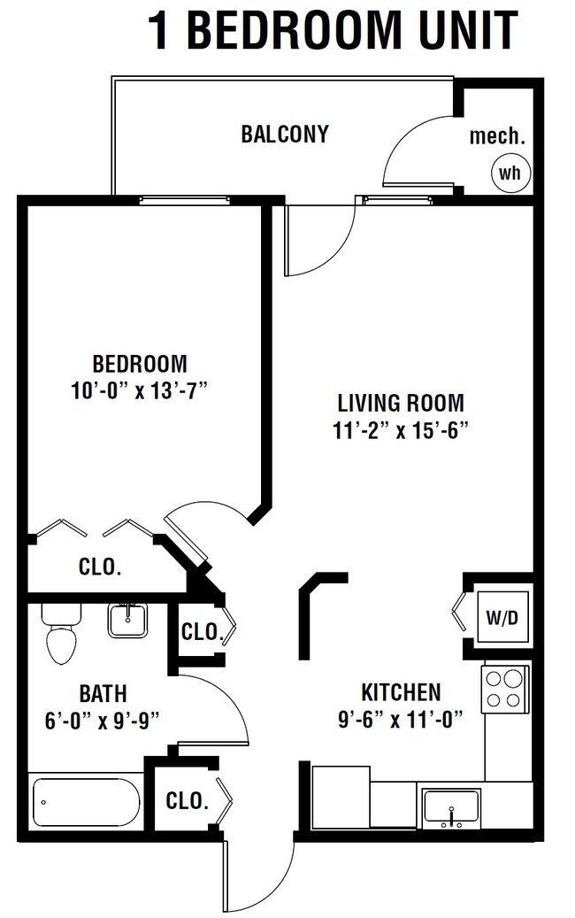 Plano de planta - Riverside Senior Apartments (Ages 50+)