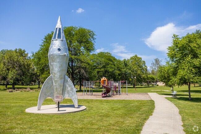 Haines Park has sculptures scattered about the area for locals to look at.