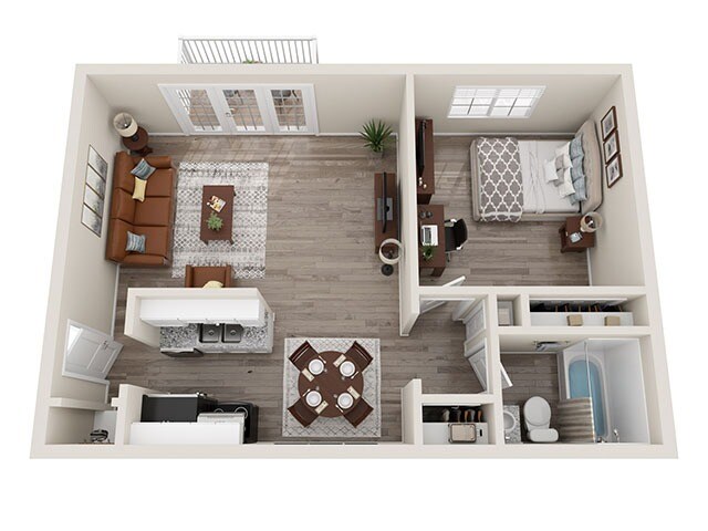 University Oaks – A1P Floor Plan (Renovated)