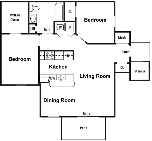 2HAB/1BA - Sharp Road Apartments