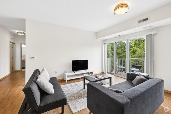 2BR, 1BA - 1,050SF - Living Room - 3020 On the Rail