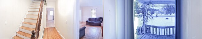 Looking into the living room from the hallway. 1st floor - 1602 E Main St