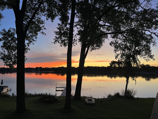 Sunset view out windows - W1200 S Shore Dr